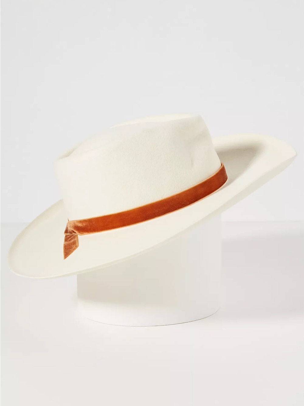 Anthropologie Lack of Color Val Rancher Cream Wool Felt Wide-Brim Hat Sz Small